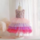 Girls sequin rainbow tutu dress