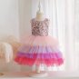Girls sequin rainbow tutu dress