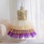 Girls sequin rainbow tutu dress