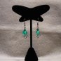 LC981E - Sea Green Oval Beaded Earrings