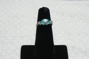 LC993R - Aqua Diamond Cut Ring