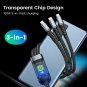 3 in 1 100w Type C Micro Usb Transparent Fast Charging Cable