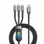 3 in 1 100w Type C Micro Usb Transparent Fast Charging Cable