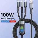3 in 1 100w Type C Micro Usb Transparent Fast Charging Cable