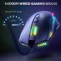 ONIKUMA Wired Gaming Mouse, 7 Programmable Buttons and 7 RGB Lighting Modes
