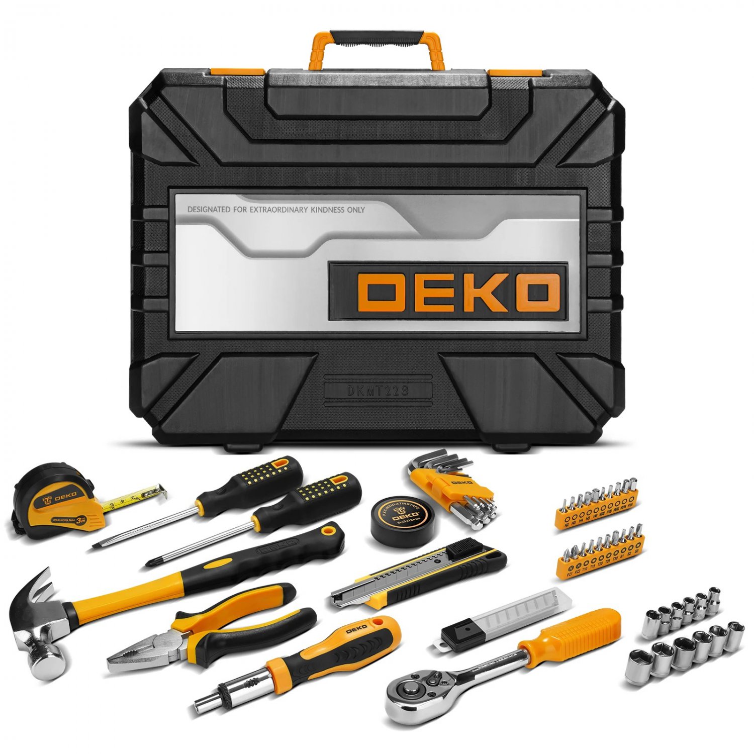 DEKO DKMT 228 Socket Wrench Car Repair Tool Combo Pack