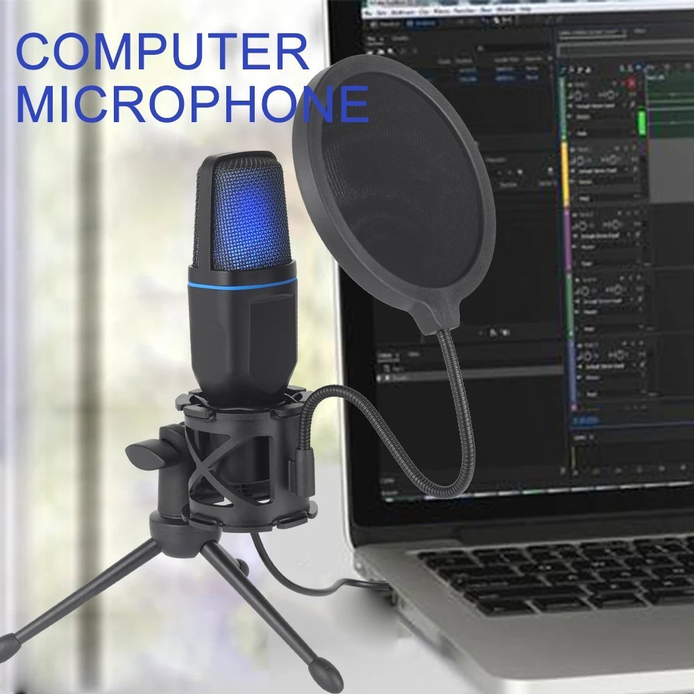 USB RGB Wired Condenser Gaming Microphone