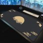 Japanese Koi Fish Desk Mat, Sun Cloud, Japanese Art Stamp, Sunrise.