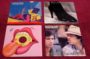 ROLLING STONES Original 45rpm Collection ( 4 ) with Rare Picture Sleeves TATTOO YOU 1981 Mint