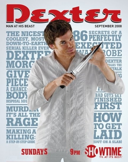 DEXTER Original Poster * MICHAEL C. HALL * Esquire Cover 2' x 3' Showtime Rare 2008 Mint
