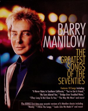 Barry Manilow * GREATEST SONGS OF SEVENTIES * Original Poster 2 'x 3' Rare