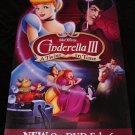 Walt Disney's CINDERELLA 3 * A Twist In Time * Original Movie Poster 2' x 4' Rare 2007 Mint