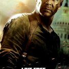 DIE HARD 4 Movie Poster * LIVE FREE or DIE HARD * BRUCE WILLIS 4' x 6' Rare 2007 NEW