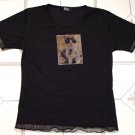 DEBBIESTUDIO (D.S.) Soft Black Satin Womans Vintage TOP Small MINT
