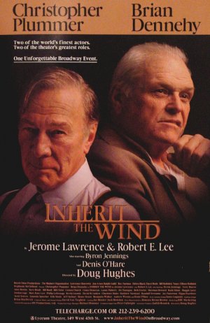 INHERIT THE WIND Original Broadway Poster NYC * Plummer & Dennehy * 14" x 22" Rare 2007