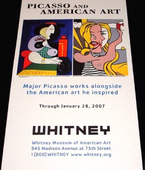 WHITNEY Museum Original Art Exhibition Poster * PICASSO & LICHTENSTEIN * NYC 2' x 4' Rare 2007 Mint