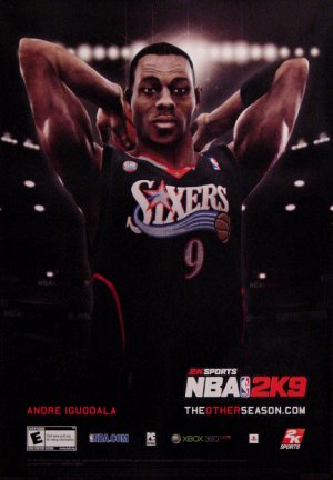 NBA BASKETBALL 2K9 Original Game Poster SET XBOX 2' x 3' New 2008