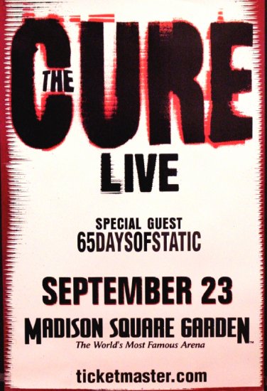 The Cure Original Concert Poster 2 X 3 Madison Sq Garden Nyc