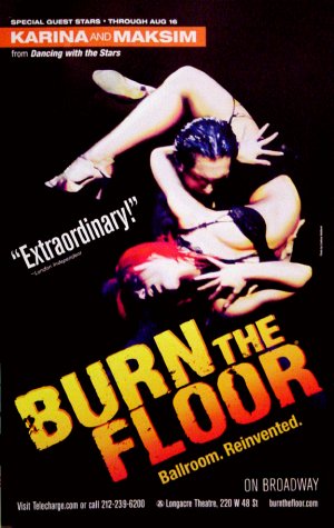 Jason Gilkison's * BURN THE FLOOR * Broadway Poster 14" x 22" Rare 2009 MINT