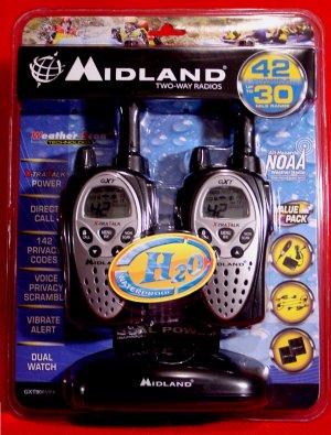 Midland GXT900VP4 * H20 * 42-Channel 30 MILE 2-WAY WALKIE TALKIE RADIOS ( Pair of 2 ) NEW