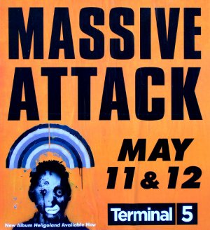 MASSIVE ATTACK * Terminal 5 * Music Concert Poster 2' x 2' Rare 2010 NEW