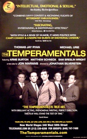 Jon Marans * THE TEMPERAMENTALS * Off-Broadway Poster 14" x 22" Rare 2010 NEW
