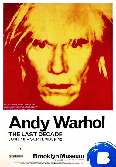 ANDY WARHOL * The Last Decade * Brooklyn Museum Art Exhibit Poster 2' x 3' Rare 2010 Mint