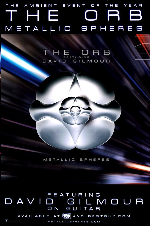 The Orb / David Gilmour * Metallic Spheres * Original Music Poster 2' x 3' Rare 2010 Mint