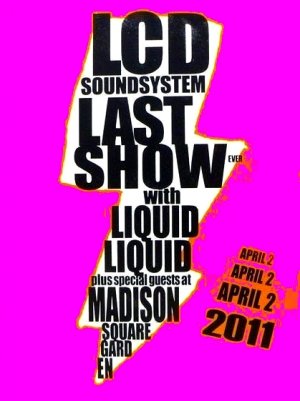 LCD Soundsystem * LAST CONCERT Madison SQ Garden NYC * Original Concert Poster 2'x 3' Rare 2011 Mint