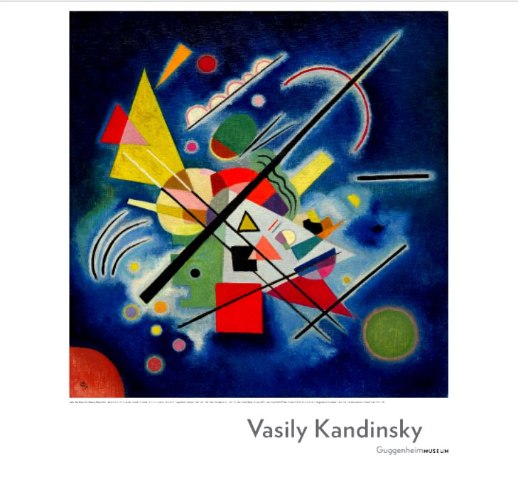 KANDINSHY Guggenheim Museum Original Exhibit Poster * BLUE PAINTING * 2' x 3' NYC Rare 2008 Mint