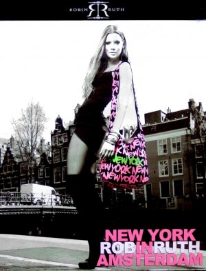 Robin Ruth * NEW YORK in AMSTERDAM * Original Fashion Poster 2' x 2'  Rare 2011 Mint