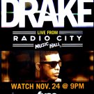 DRAKE Original Concert Poster * Live Radio City NYC * 2' x 3' Rare 2010 Mint