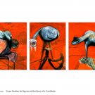 Francis Bacon Orig Art Poster * THREE STUDIES FOR THE BASE OF A CRUCIFIXION * 2' x 3' Rare 2000 Mint