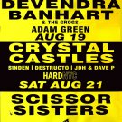 CRYSTAL CASTLES / SCISSOR SISTERS / DEV BANHART Original Concert Poster NYC 2' x 3' Rare 2010 Mint