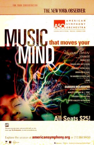 American Symphony Orchestra Original Concert Poster * Vanguard Series * 14" x 22" Rare 2011 Mint