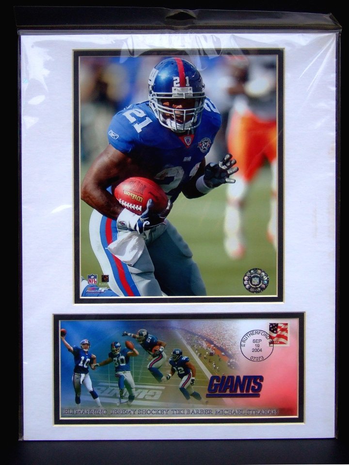 Tiki Barber * Super Bowl GIANTS * Commemorative 12" x 16" Rare 2004 Mint