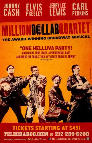 Million Dollar Quartet Original Broadway Theater Poster 14" x 22" Rare 2011 Mint
