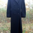 Vintage Womens Victorian Black Wool Long Opera Coat Velvet Collar MINT