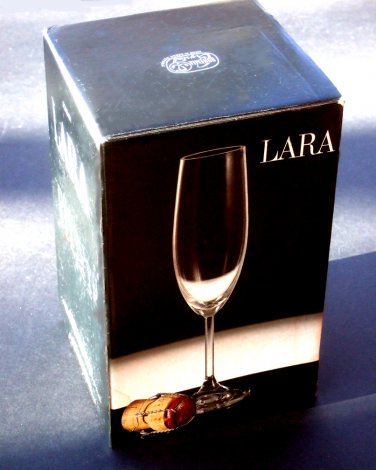 Champagne Flutes Bohemia Crystal Wine Glass SET(4-8oz)LARA New in Box