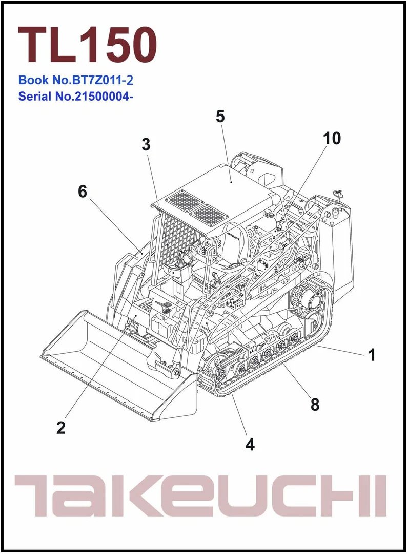 150 Crawler Loader Service Parts Manual Takeuchi TB150