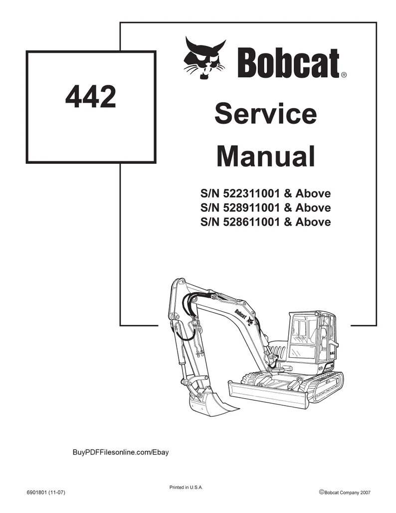 442 Compact Excavator Service Manual Shop Repair Book