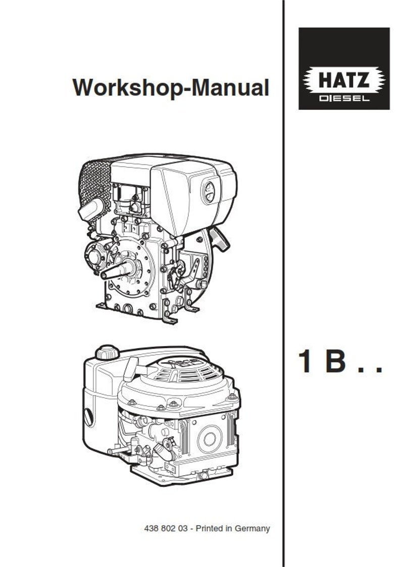 Hatz Diesel Engine - Workshop Service Repair Manual 1B20 1B27 1B30 1B40 1B50