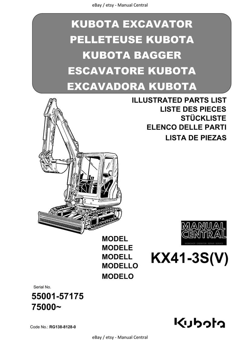 Kubota Excavator KX41-3s(v) Illustarted Parts Manual, Stuckliste, Elenco Delle Parti