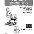 Kubota Excavator KX41-3s(v) Illustarted Parts Manual, Stuckliste, Elenco Delle Parti