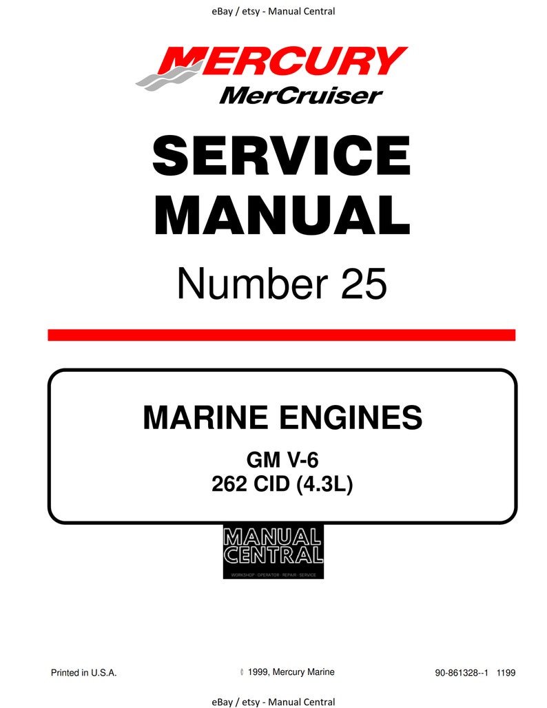 Mercury Mercruiser No 25 - Marine Engines - Gm V-6 262 Cid (4.3L) - Service Workshop Repair Manual