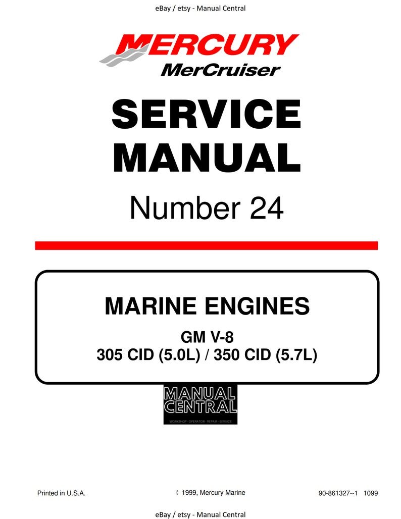 Mercury Mercruiser No 24 - Gm V8 305 Cid (5.0L) / 350 Cid (5.7L) - Service Workshop Repair Manual