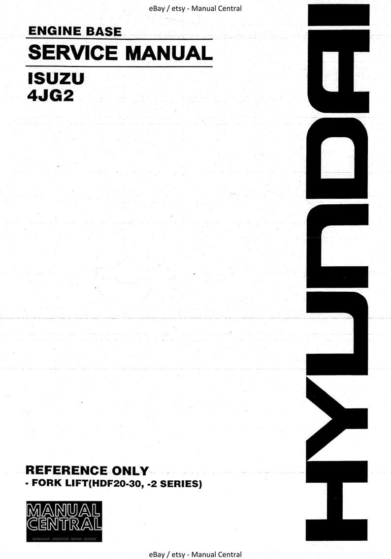 Isuzu Industrial Engine - 4JG2 - Workshop Service Repair Manual