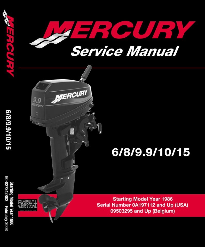 Mercury - 6 8 9.9 10 15 Service Workshop Repair Manual - 2003 EDITION