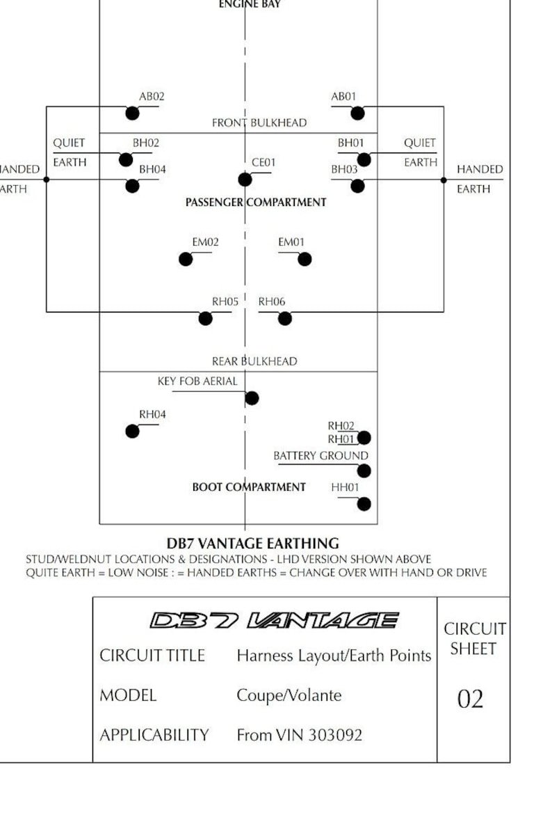 Aston Martin DB7 Vantage 03MY 04MY - Full Set of HI Res Wiring Diagrams