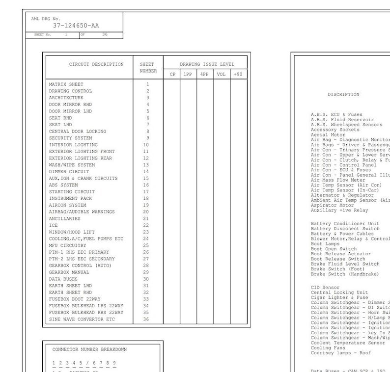 Aston Martin DB7 Vantage 01MY 02MY - Full Set of HI Res Wiring Diagrams